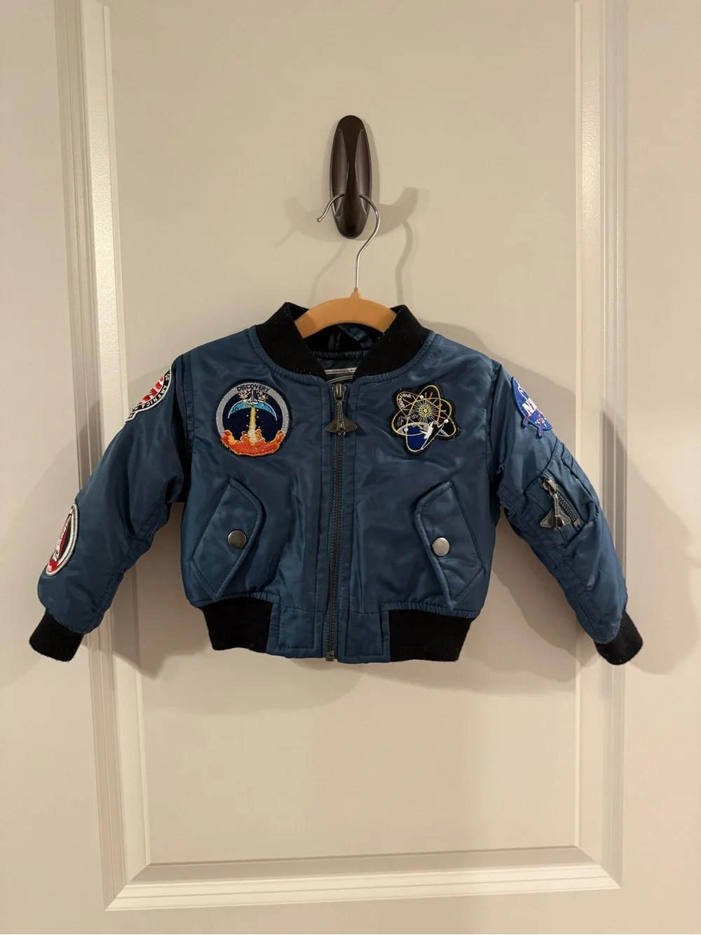 Up and Away Baby Boy Girl Blue Bomber Space Shuttle Junior Astronaut Jacket 12mo